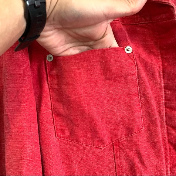 Red Denim Oversized Jacket Womens - Picture 10 of 11